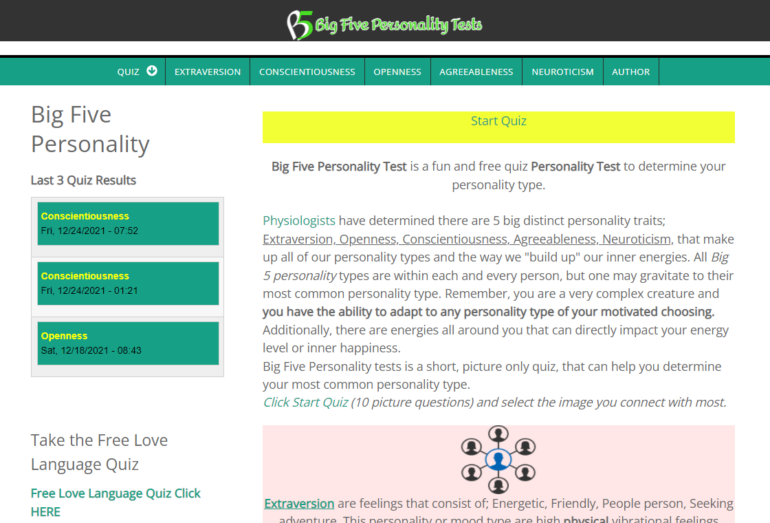 Big Five Personality Tests